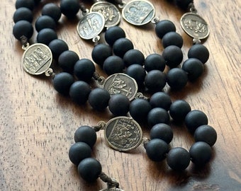 NEW! Mater Dolorosa Rosary, Pure Bronze and Sandalwood, Seven Sorrows of Mary Rosary