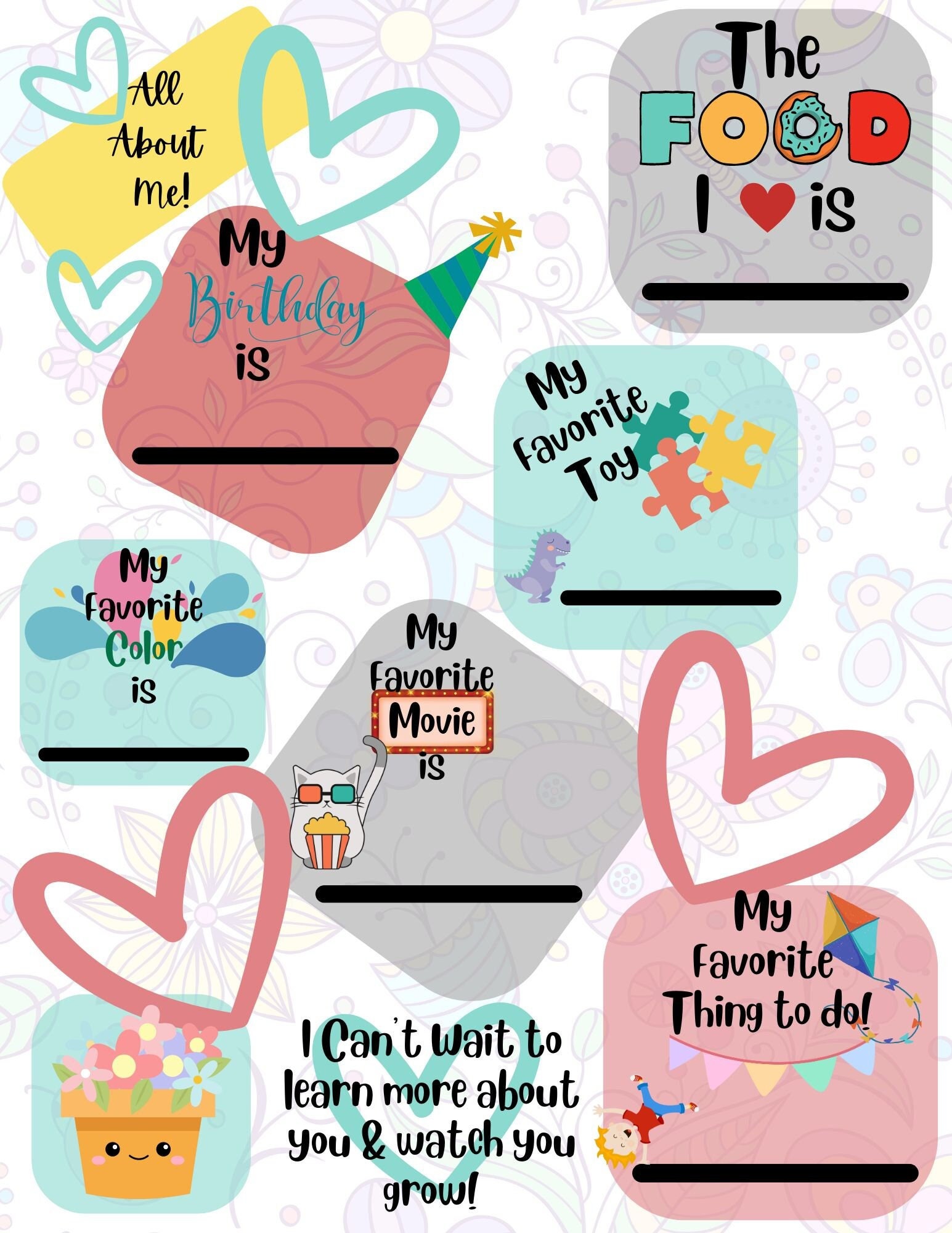 All About Me Daycare Instant Editable Download for Daycare Homes and