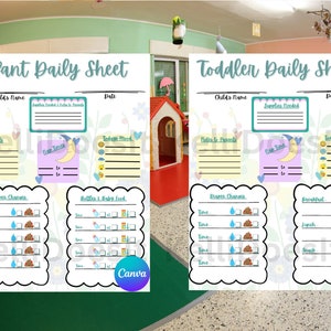 Editable Toddler Daily Sheet for Daycare Homes or Childcare Centers - Etsy