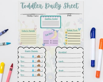 Toddler Daily Sheet for Daycare Homes or Childcare Centers Editable Printable Communication Log Printable