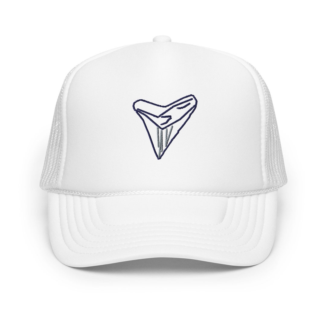 Navy Blue and Grey Shark Tooth Foam Trucker Hat - Etsy