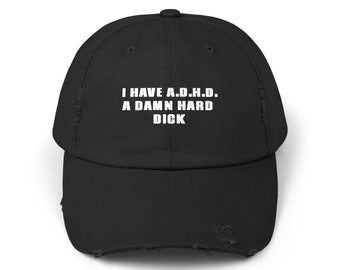 Gorra unisex con diseño desgastado de A.D.H.D. Meme