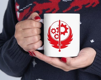 Taza de cerámica Fallout Brotherhood of Steel (ROJA), (11 oz, 15 oz)