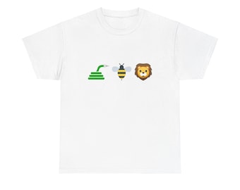 Camiseta unisex de algodón grueso con diseño de león y abeja de Hose