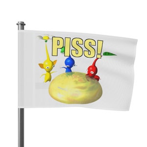 Pikmin PISS Flag (White)