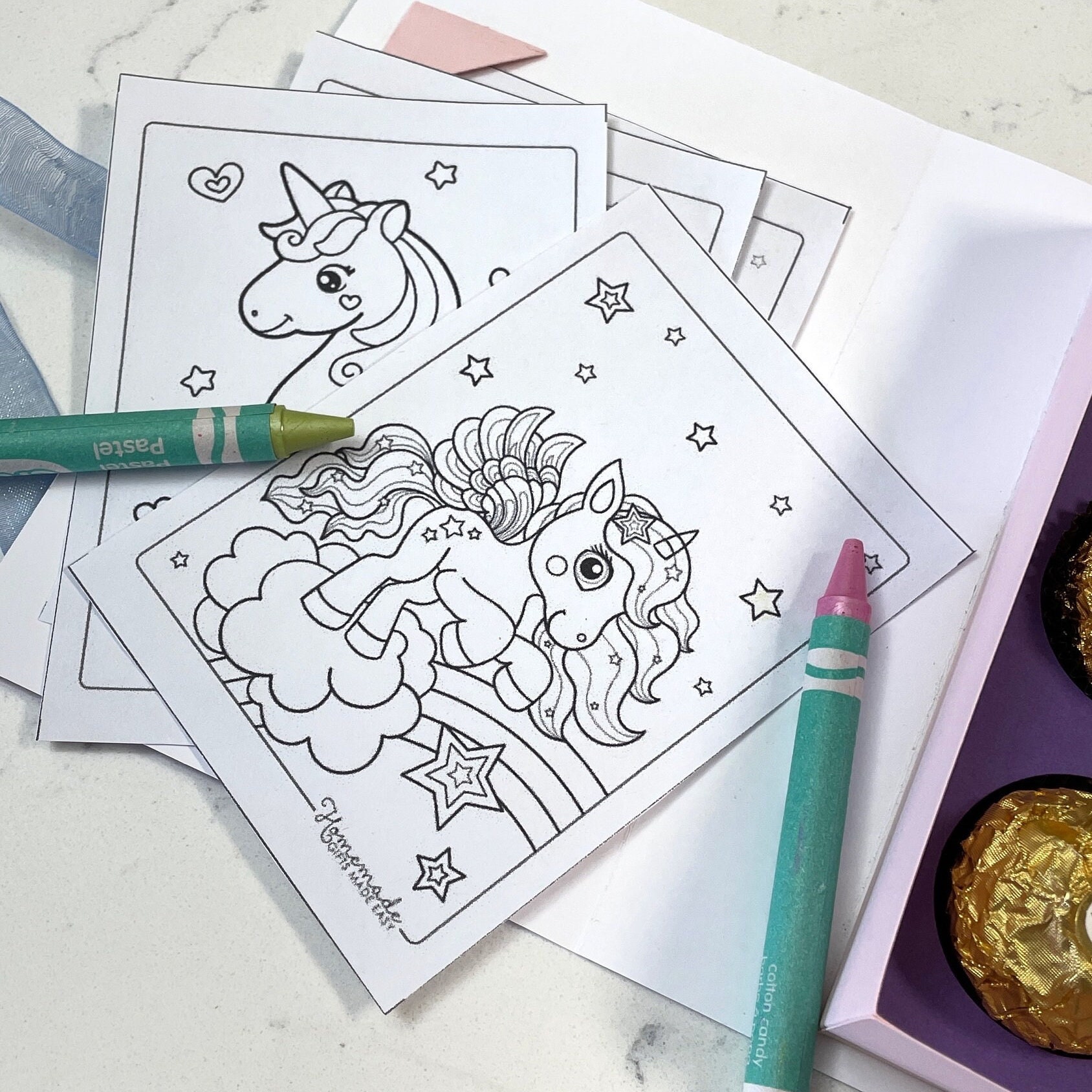 Coloring Box Any Theme, Personalized Party Favors, Unicorn Custom Favor ...
