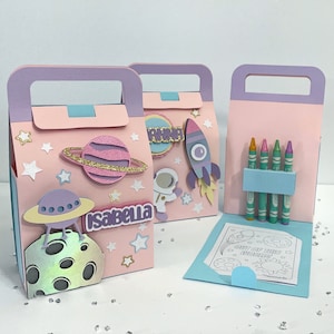 Girls Space Party Favor Box: Custom Astronaut Decor