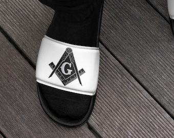 Mason White / Black slides - Cushion strap
