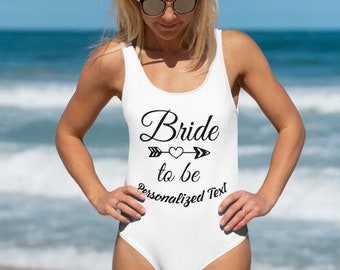 Bride 1 Personalized One-Piece Swimsuit