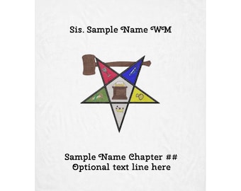 OES Matron or Member Personalized Sherpa blanket. 60”x80”