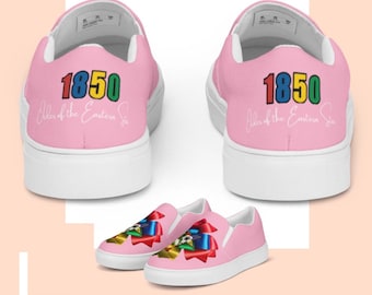 Eastern Star OES 1850 Pink slip on canvas shoe