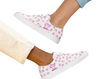 Bride to Be lace-up canvas shoes
