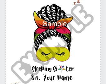 OES Eastern Star “Custom” Sleeping Sister pajamas with your name “ Sis.  Name”