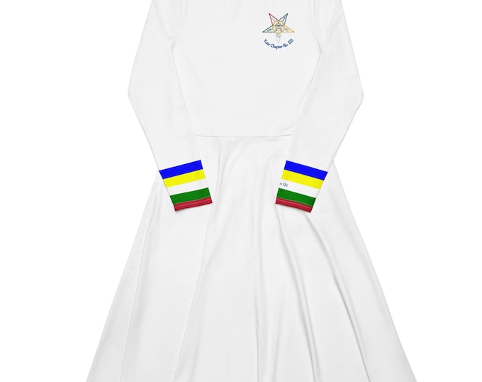 Featured listing image: Personalized OES Member or Matron Star Dress in purple or white