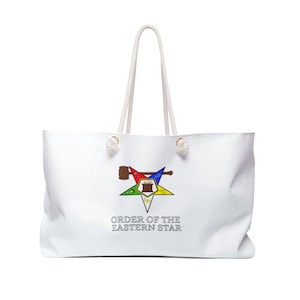 OES Personalized Matron Star #2 Tote Bag pentagon down w/ 2-sided design
