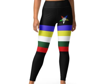 OES 5 - color stripe Black Yoga Leggings