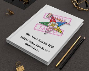 OES Eastern Star Hardcover Matron / Past Matron “Personalized” Journal w/ Any Star