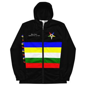 OES Black 5 color stripe Windbreaker 1850 or 1874 -choose Star