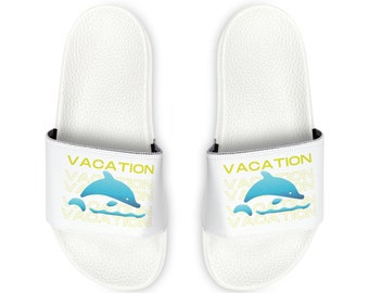 Youth PU Slide Sandals, Dolphin