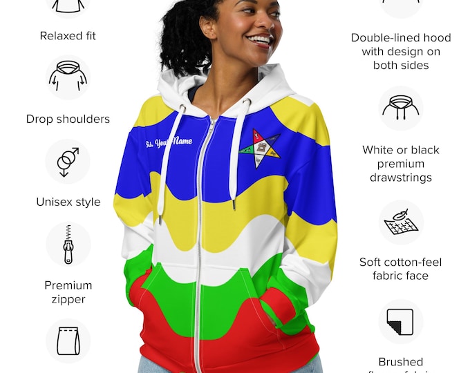 Featured listing image: OES Eastern Star Personalized zip hoodie jacket