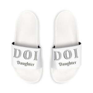 DOI White / Silver Slide Shoes