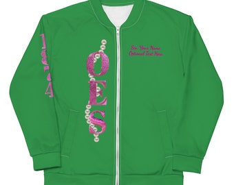 OES Bomber Jacket - Green/Pink (pick your Star)