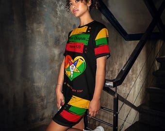 OES Personalized  Pentagon Up Heart T-shirt dress