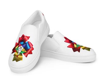 OES PHA 1874 White slip-on canvas shoes - pentagon up