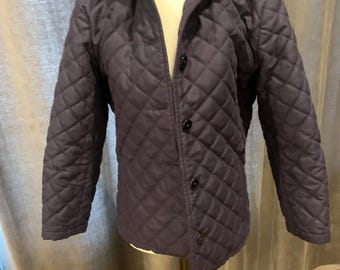 Chaqueta acolchada estilo granero azul marino de Ralph Lauren, estilo vintage, con cuello estilo granero.