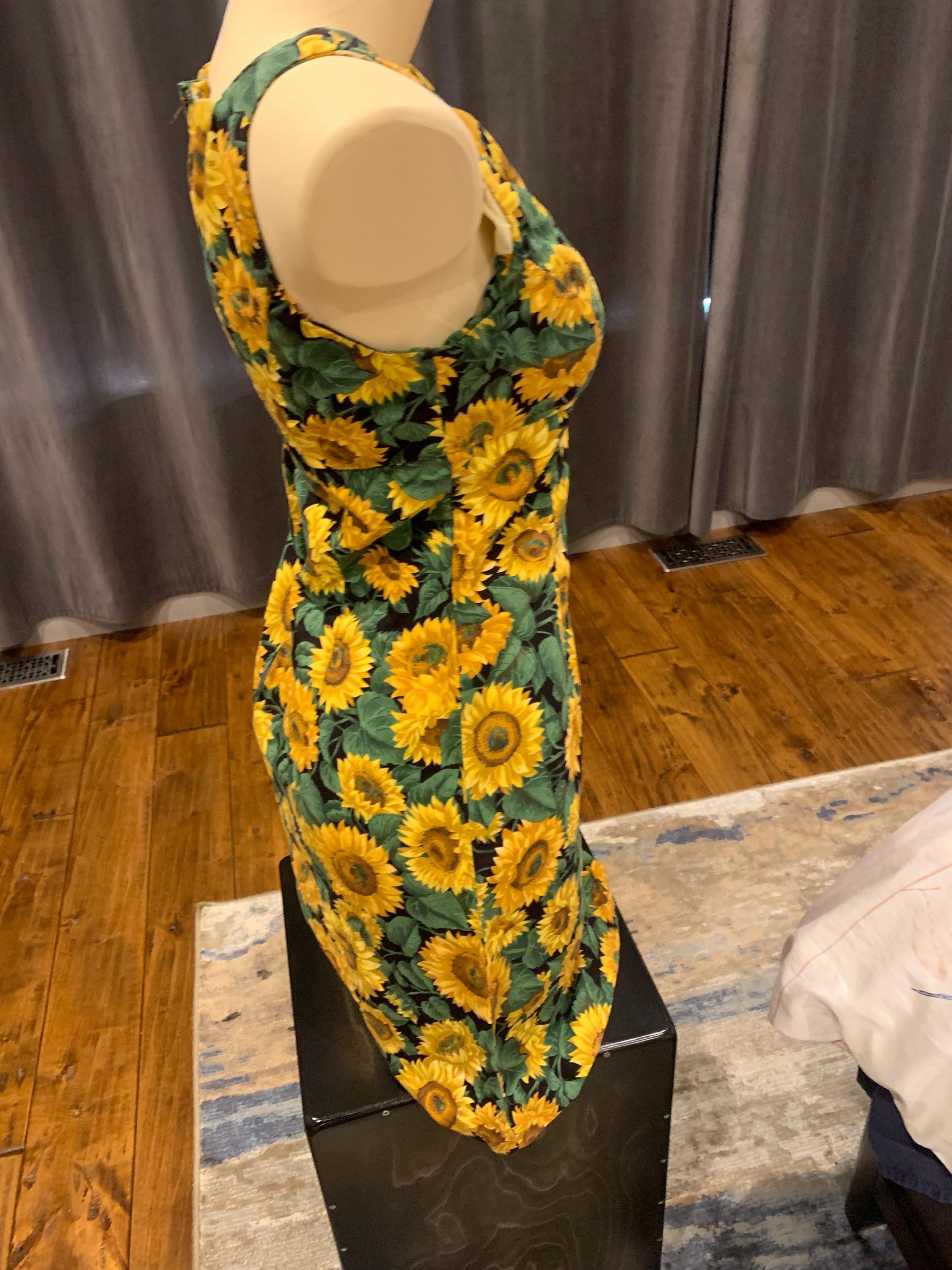 Dolce & Gabbana Sunflower Print Midi Dress | Sendegaro