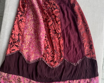 Vintage April Cornell patchwork velvet skirt fall autumn boho hippie