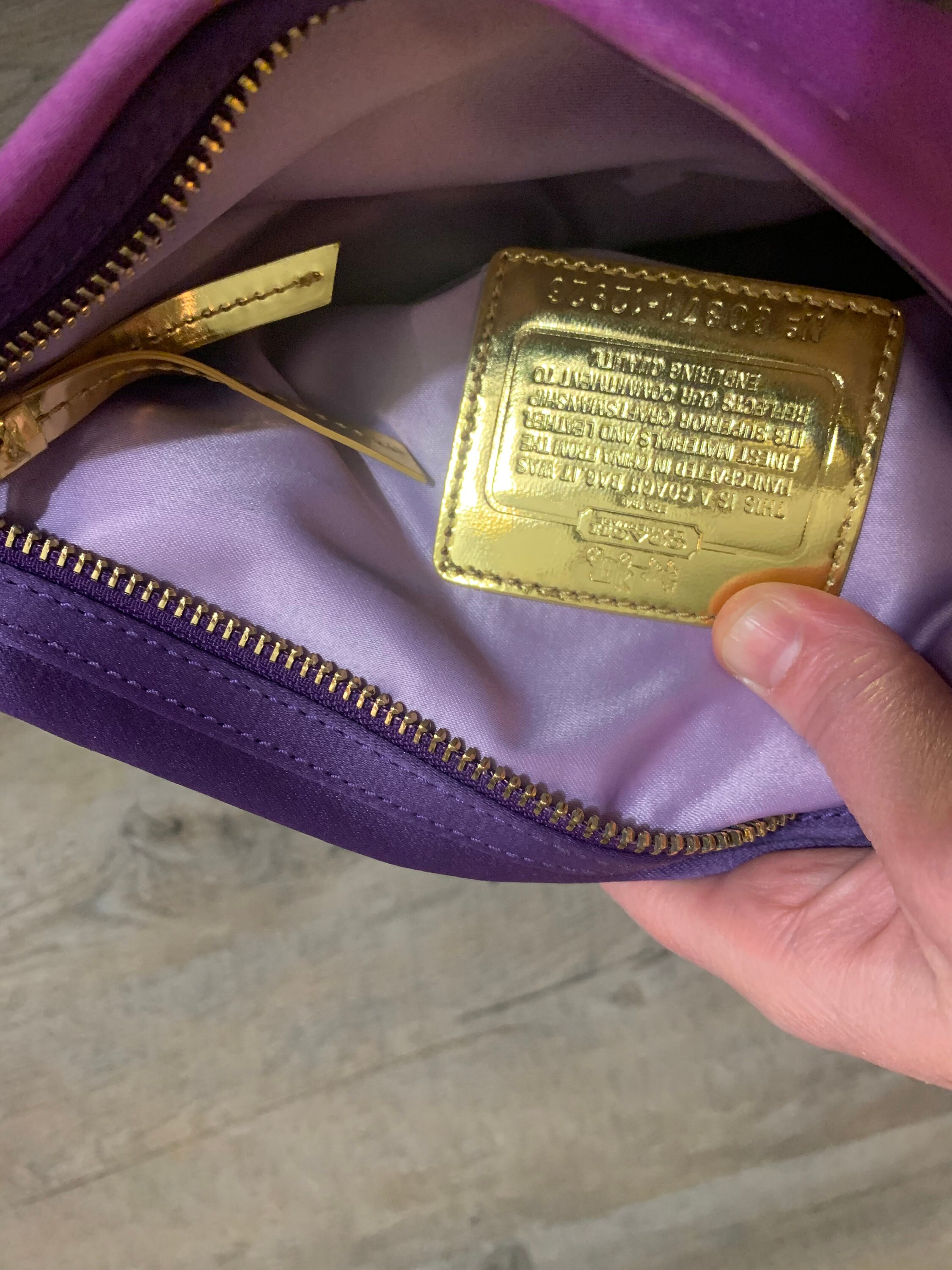 Vintage Like New Coach Bag Baguette Purse Handbag Purple and Gold Y2k Gold Tub Chain Strap Etsy