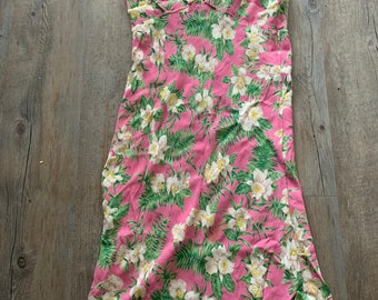 Véritable vintage de l'an 2000 fabriquée aux États-Unis, robe florale printemps-été en rayonne des années 90 des années 90, 2000 grande mais taille petite