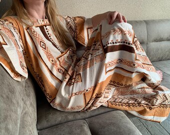 ヴィンテージ 60 年代 70 年代 パラダイス 明るいオレンジ ホワイト  