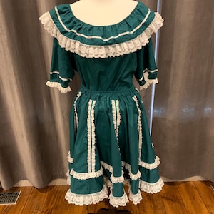 vintage handmade western country skirt and shirt square dancing set prairie stampede rodeo Texas