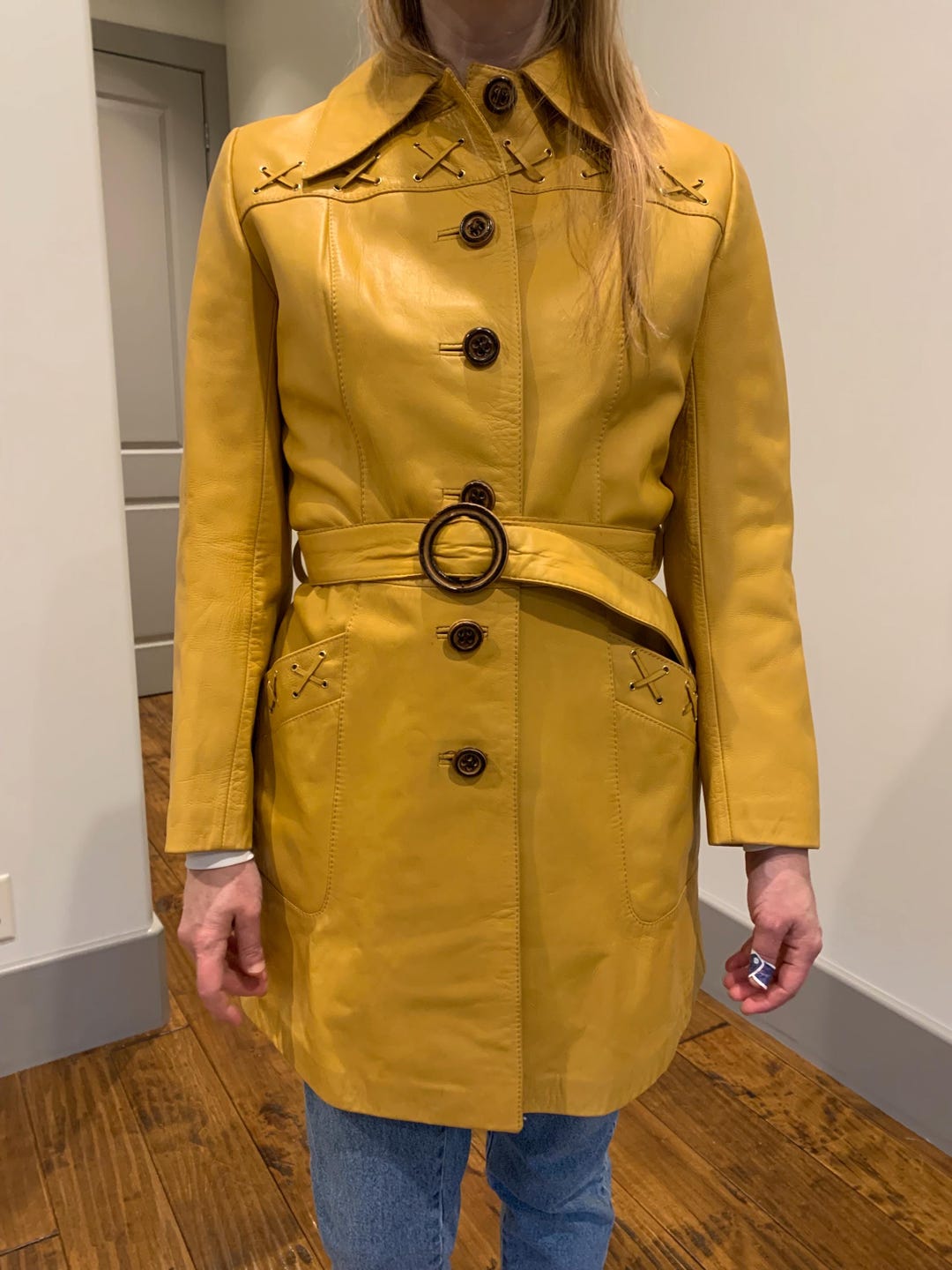 Ledaspain 70s Leather Jacket for Fall Autumn in a Mustard Caramel Colour Small or Medium 1970s Etsy