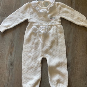 Baby　Dior　ベビーディオール　ニット リボン付　カーディガン　オフホワイト　白　送料無料　手洗い可