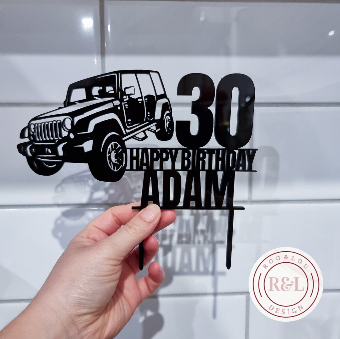 Custom Jeep Cake Topper | 4WD Car | Birthday | Acrylic Topper - Etsy