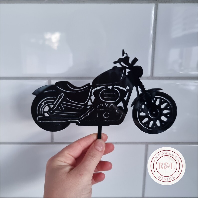 Harley Davidson Cake Topper | Motorbike | Birthday | Acrylic - Etsy ...