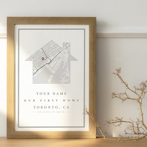 Presente de aniversário, Mapa de casa personalizado, Comprador de casa pela primeira vez, Presente de inauguração de casa personalizado, Mapa de presente para a primeira casa, Nossa primeira casa, Mapa da nossa casa,