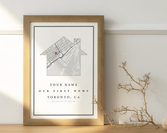 Birthday Gift, Custom Home Map, First Time Home Buyer, Personalized Housewarming Gift, First Home Gift Map, Our First Home, Our Home Map,