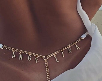 Custom Named Thong - Jewelry Custom Thongs with Crystal Letter Name Gift