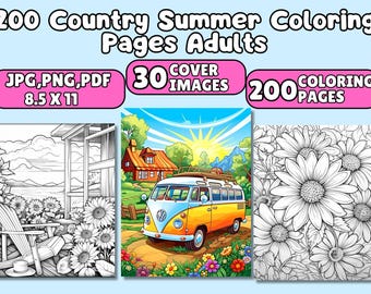 Summer Coloring Pages for Adults: Beach, Flowers, Tropical (PDF)