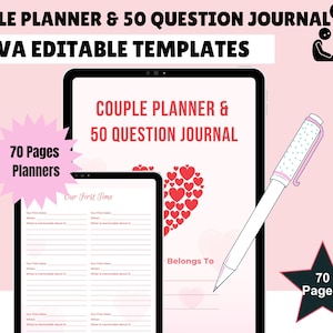 Couple Planner, Couple Journal, Relationship Planner, Relationship Goals Planner, Printable Planner, Instant Planner Download, US Letter