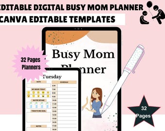 Busy Mom Planner Canva Template: Printable Life Organizer (8.5x11 Inches)