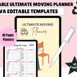 Moving Planner, Moving Checklist pdf, Moving Binder, Moving Gift, Moving list, Moving Checklist Printable, Declutter Planner, INSTANT PDF