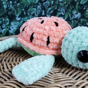 Watermelon Turtle: Crocheted Plushie Toy