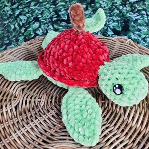 Apple Turtle: Crocheted Plushie Toy .