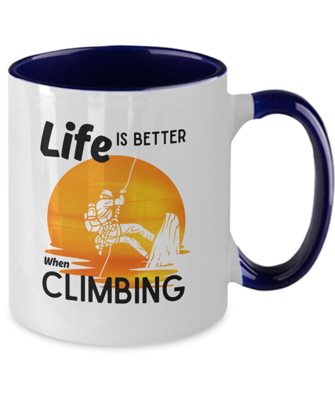 Two Tone Rock Climber Mug, Climbing Mug, Gift for Him/her, Personalized