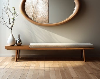bench , bench with cushions, bench for the living room, bench for the bedroom,